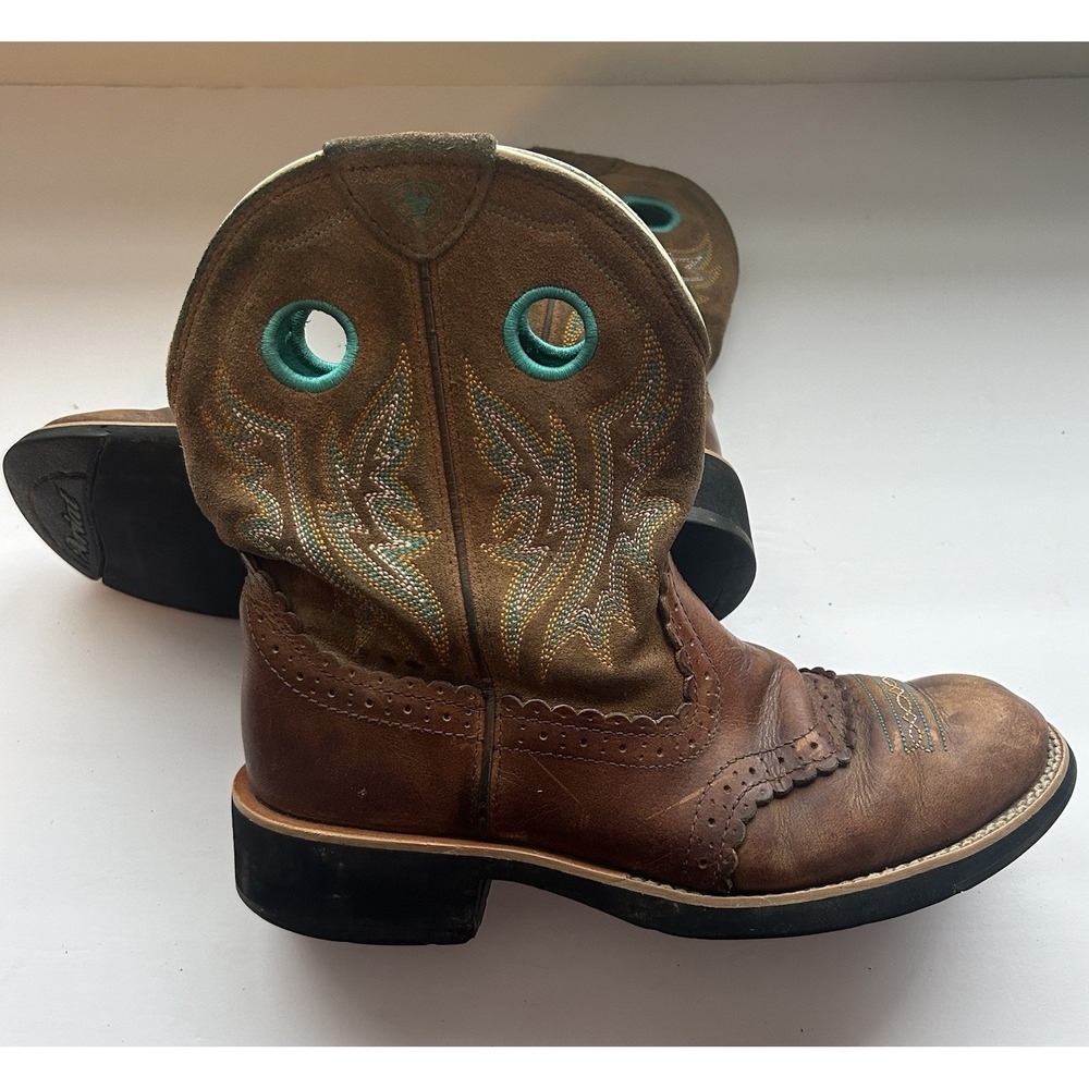 Ariat FatBaby Sheila 8" Women Sz 9 B Brown Leather Cowgirl Boot 10010219 Cowboy